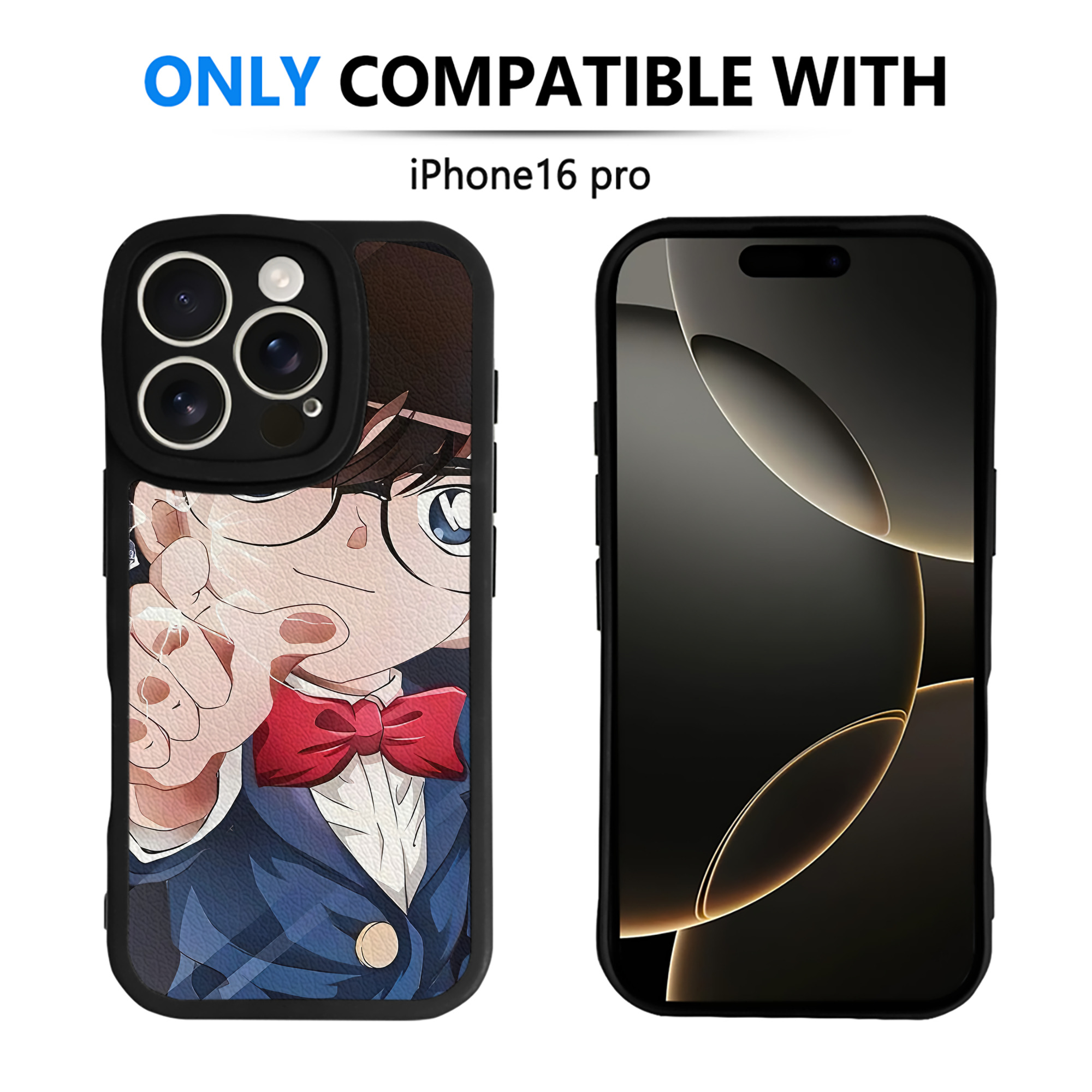 （画像用） 名探偵コナン Detective Conan 【iPhone 16シリーズ対応】シリコンスマホケース（レザー調） 材質：シリコン
